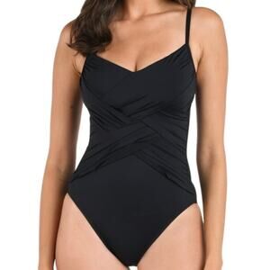 La Blanca swimsuit Island Goddess draped one piece bathing suit size 10